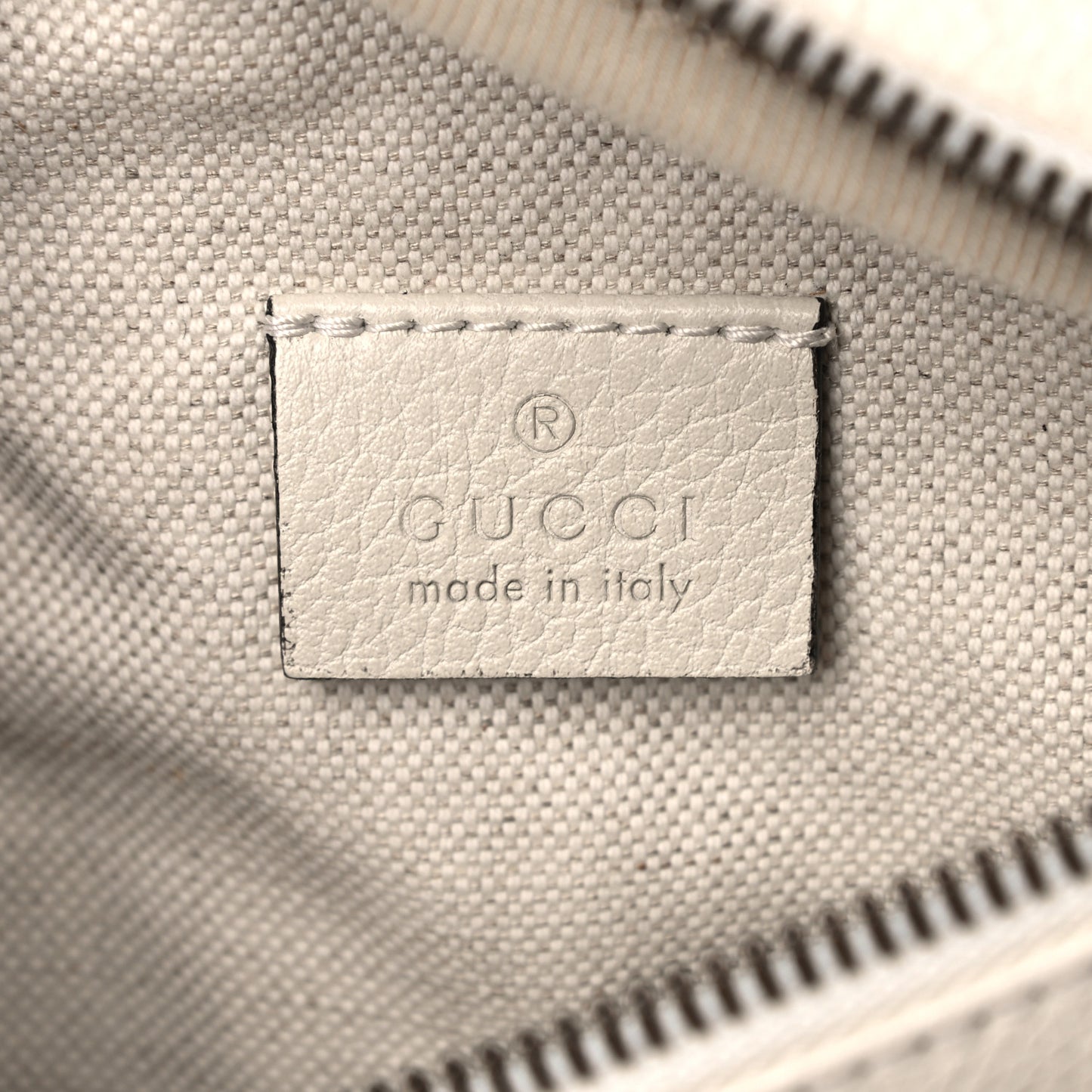 Grained Calfskin Small Logo Belt Bag White