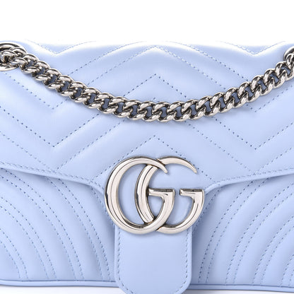 Gucci Calfskin Matelasse Small GG Marmont Shoulder Bag Porcelain Light Blue 9 of 9