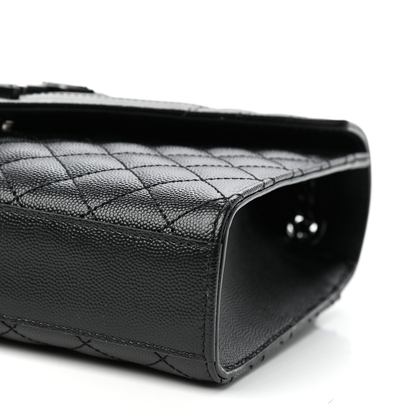 Grain De Poudre Textured Mixed Matelasse Triquilt Medium Monogram Satchel Black