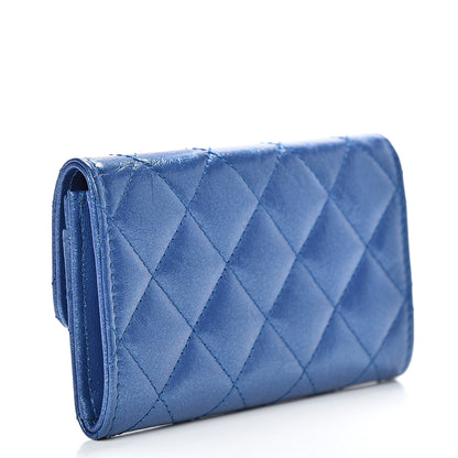 Chanel Glittered Aged Calfskin Quilted Reissue Flap Card Holder Blue 2 of 8