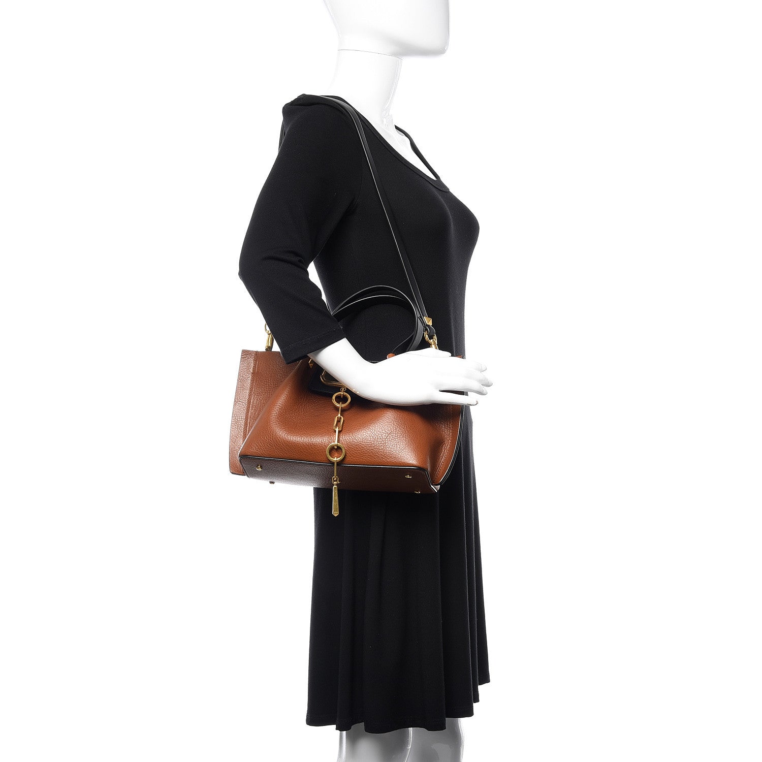 Valentino Garavani Grainy Calfskin Small VLogo Escape Shopper Tan 2 of 9