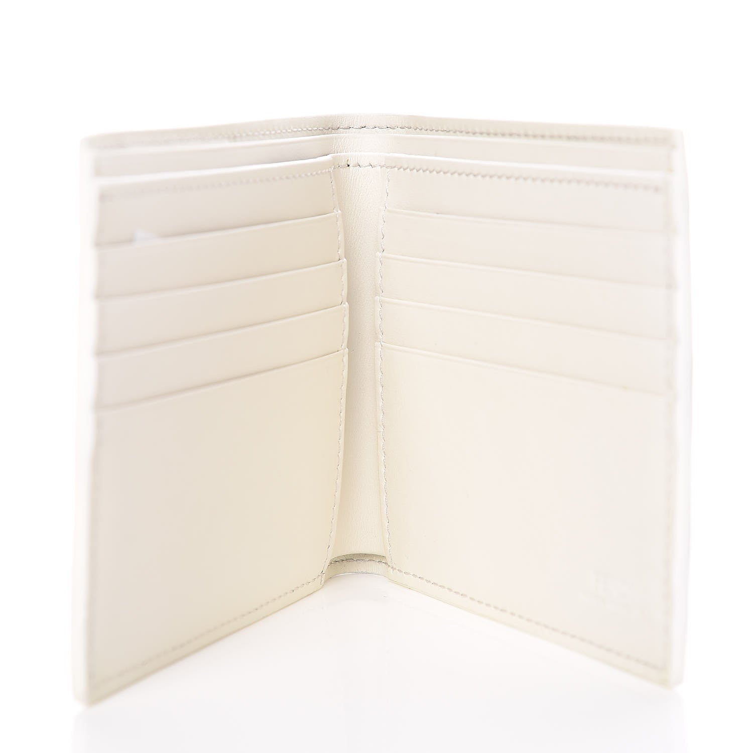 Fendi Vitello Century Mini Bug Eyes Bi-Color Bi-Fold Wallet Blue White Ice 5 of 7
