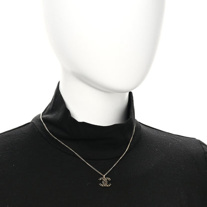 Chanel Crystal CC Chain Necklace Gold Black 2 of 5