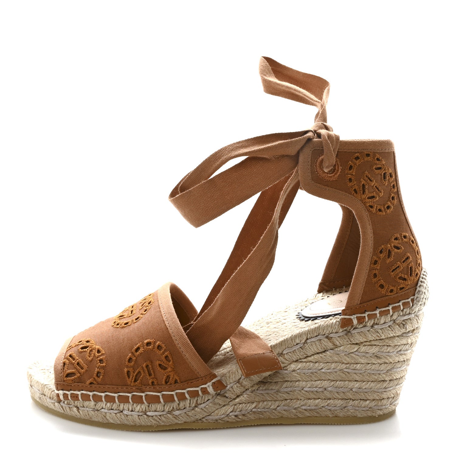 Gucci Canvas Interlocking G Espadrille Sandals 36 Blondie Cognac 1 of 8