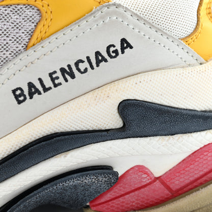Balenciaga Mesh Nubuck Womens Triple S Sneakers 37 White Gris Jaune Rose 15 of 21