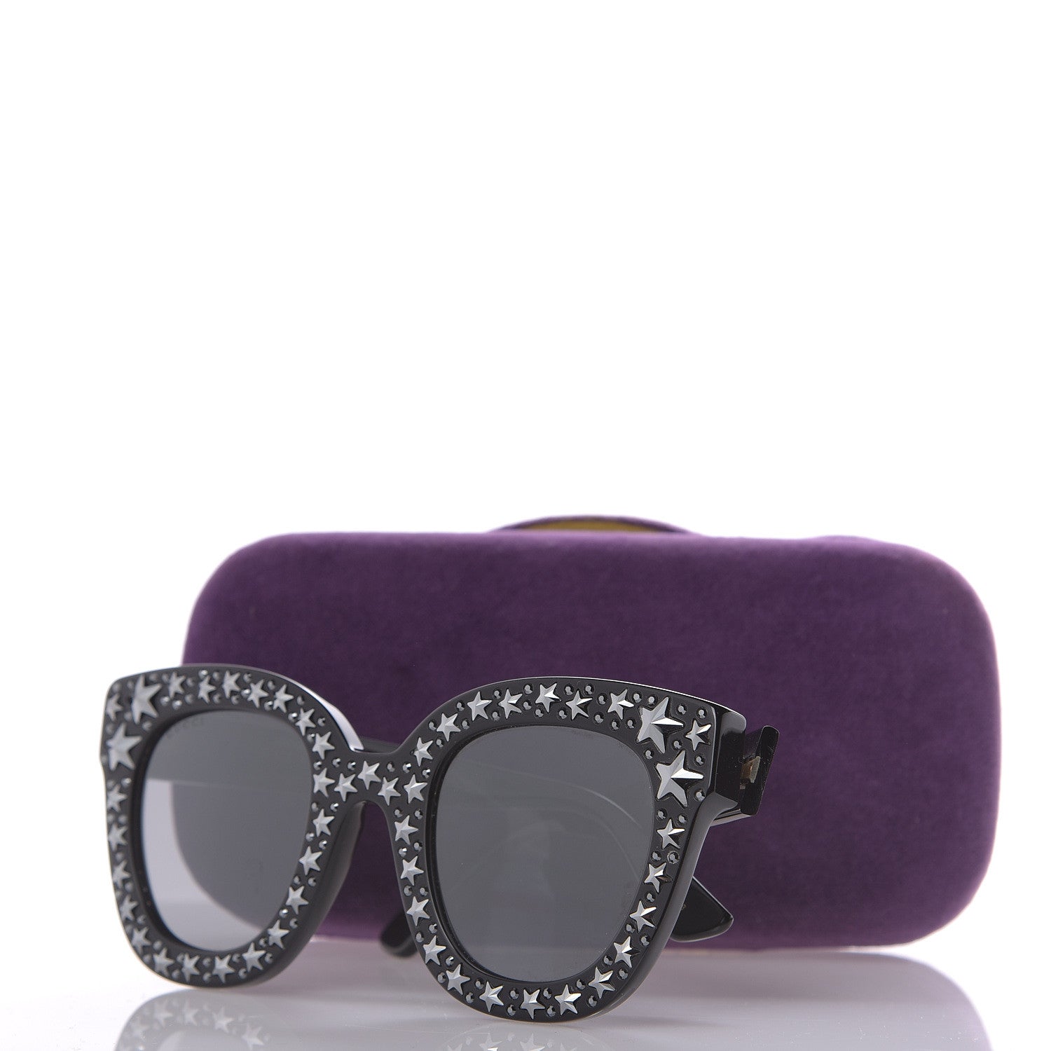 Gucci Acetate Stars Cat Eye Sunglasses GG0116S Black 8 of 8