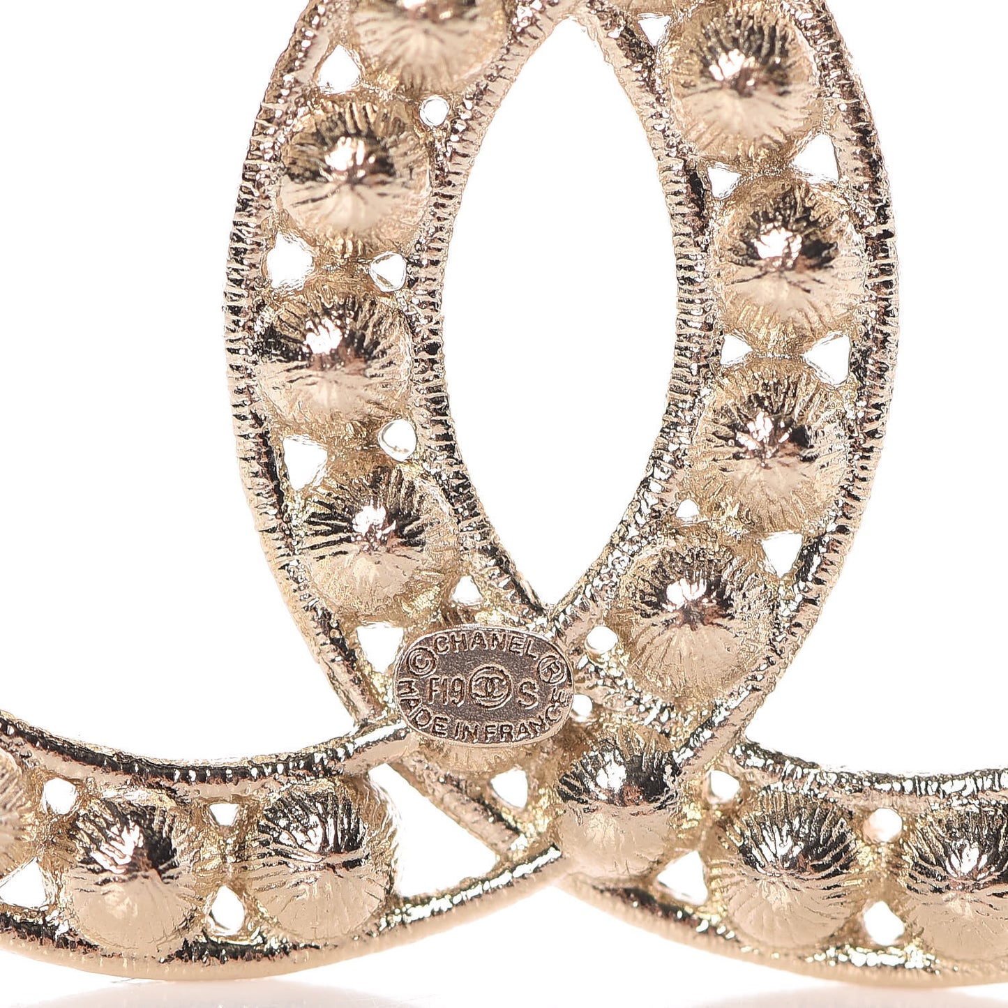Crystal CC Brooch Gold