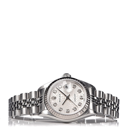 Rolex Stainless Steel 18K White Gold Diamond 26mm Oyster Perpetual Datejust Watch Silver Jubilee 79174 3 of 7