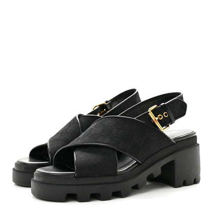 Gucci Monogram Granada Kid Trip 40/72mm Lug Sole Sandals 38.5 Black 4 of 11