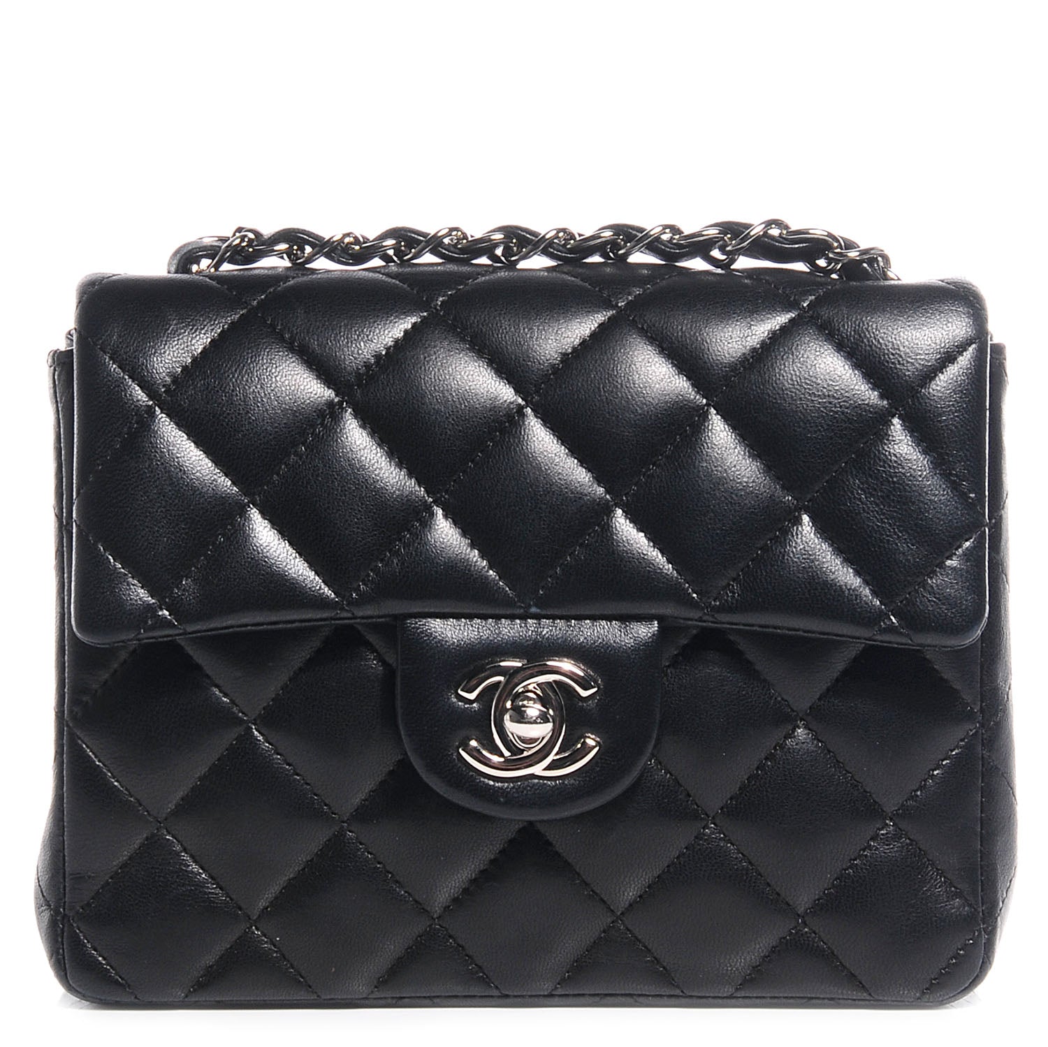 Chanel Lambskin Quilted Mini Square Flap Black 1 of 7