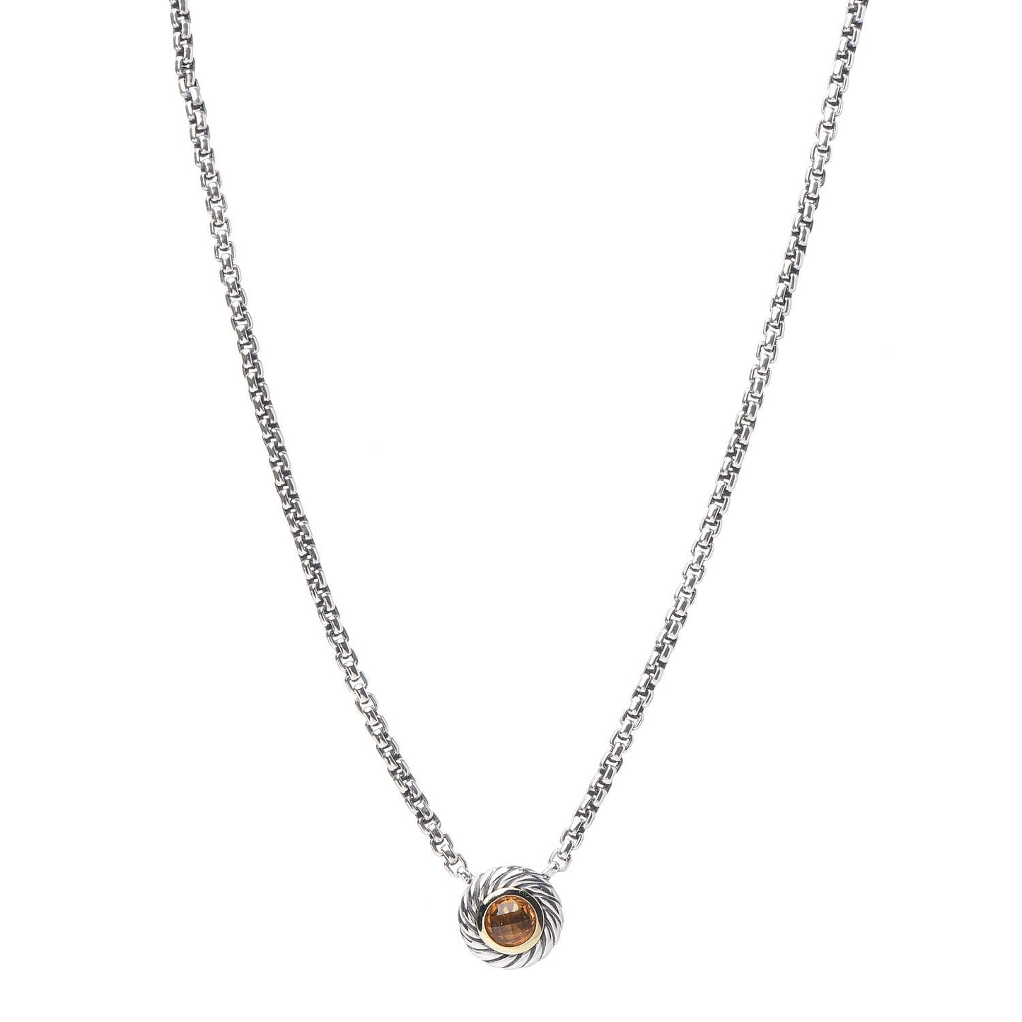 Sterling Silver 18K Yellow Gold Citrine Cookie Necklace