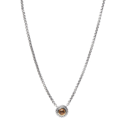 David Yurman Sterling Silver 18K Yellow Gold Citrine Cookie Necklace 1 of 7