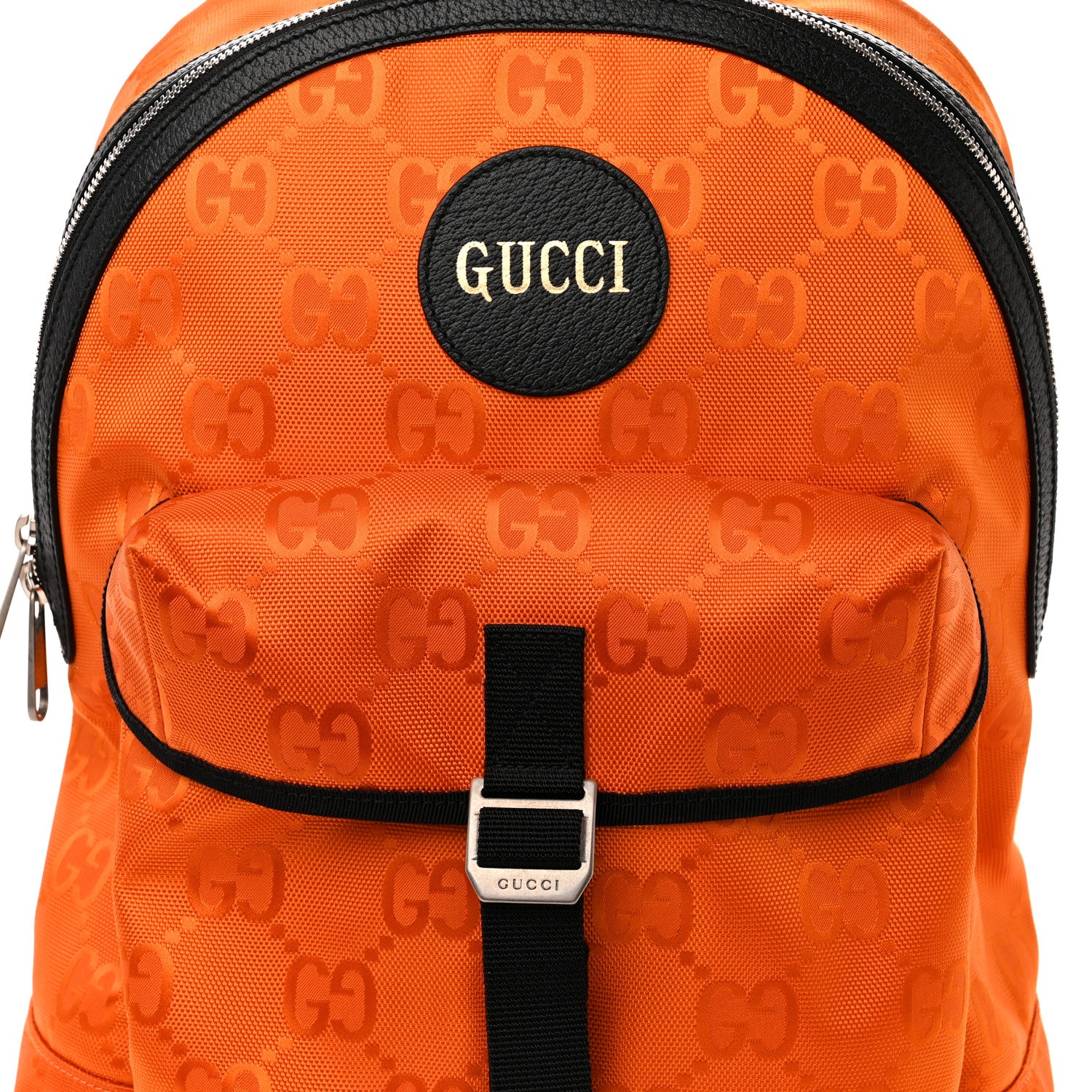 Gucci Econyl Nylon Monogram Off The Grid Backpack Carrot Orange Black 8 of 10
