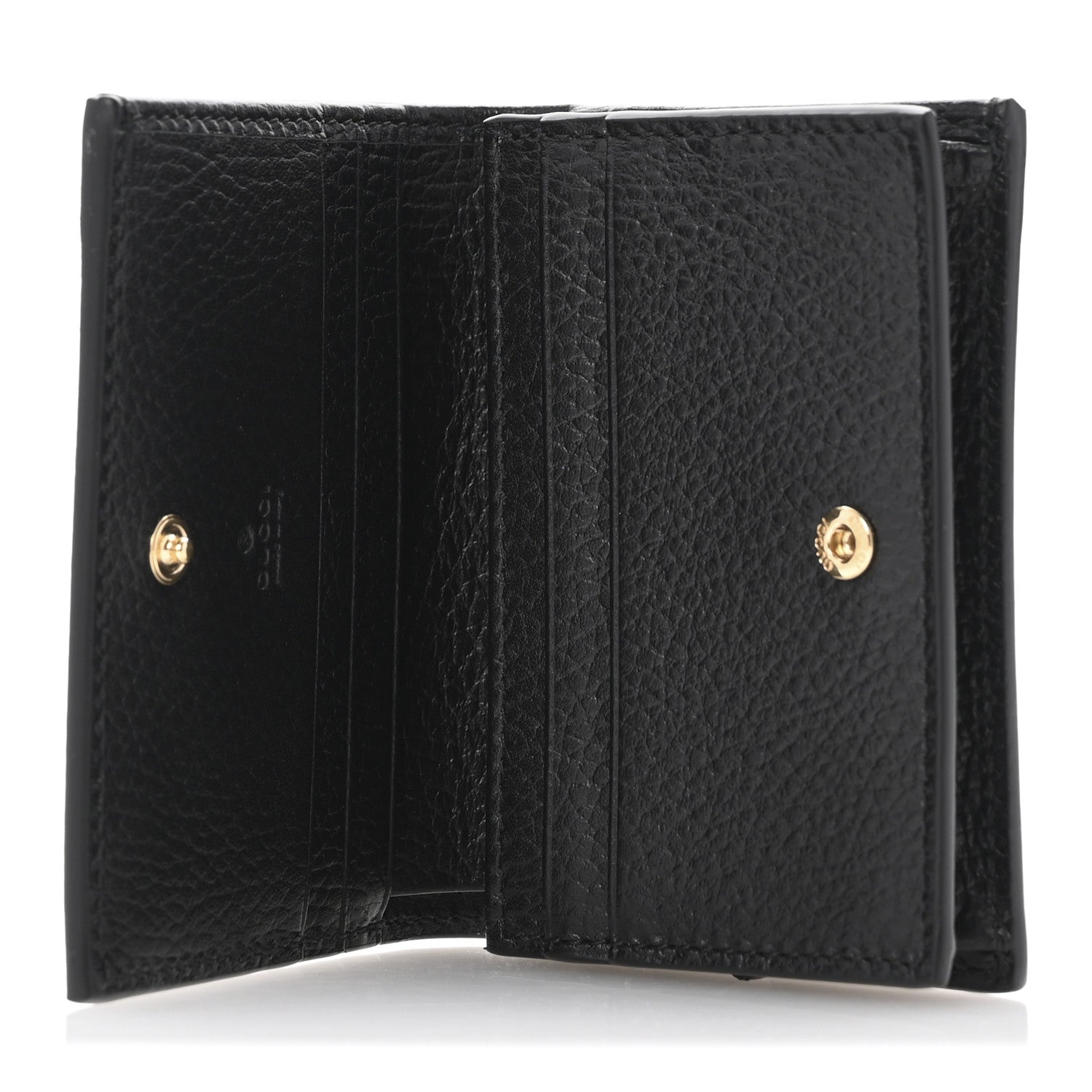 Gucci Dollar Calfskin GG Supreme Monogram GG Marmont Card Case Black Beige Ebony 5 of 9