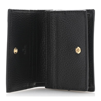 Gucci Dollar Calfskin GG Supreme Monogram GG Marmont Card Case Black Beige Ebony 5 of 9