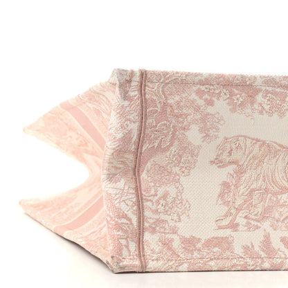 Christian Dior Canvas Toile De Jouy Embroidered Large Book Tote Pink 8 of 9