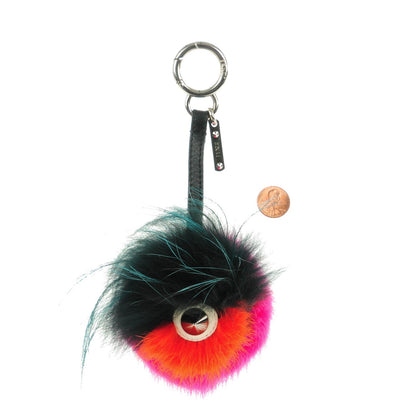 Fendi Mink Fox Fur QuTweet Coucou Bag Bug Charm Pink 2 of 5