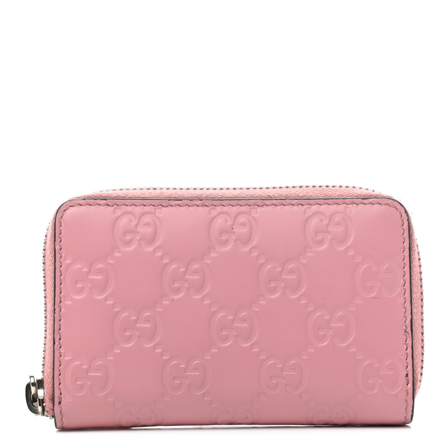 Gucci Guccissima Zip Around Card Case Carmine Rose 1 of 6