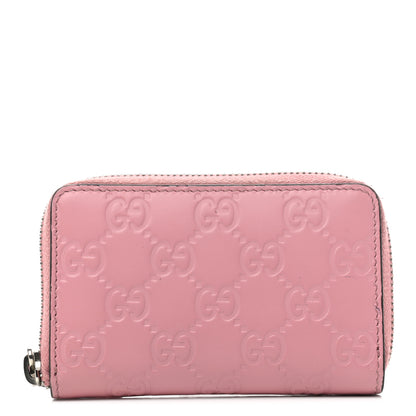 Gucci Guccissima Zip Around Card Case Carmine Rose 1 of 6