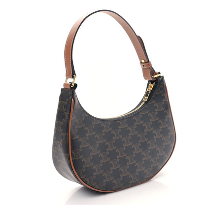 Celine Triomphe Canvas Calfskin Ava Shoulder Bag Tan 3 of 9