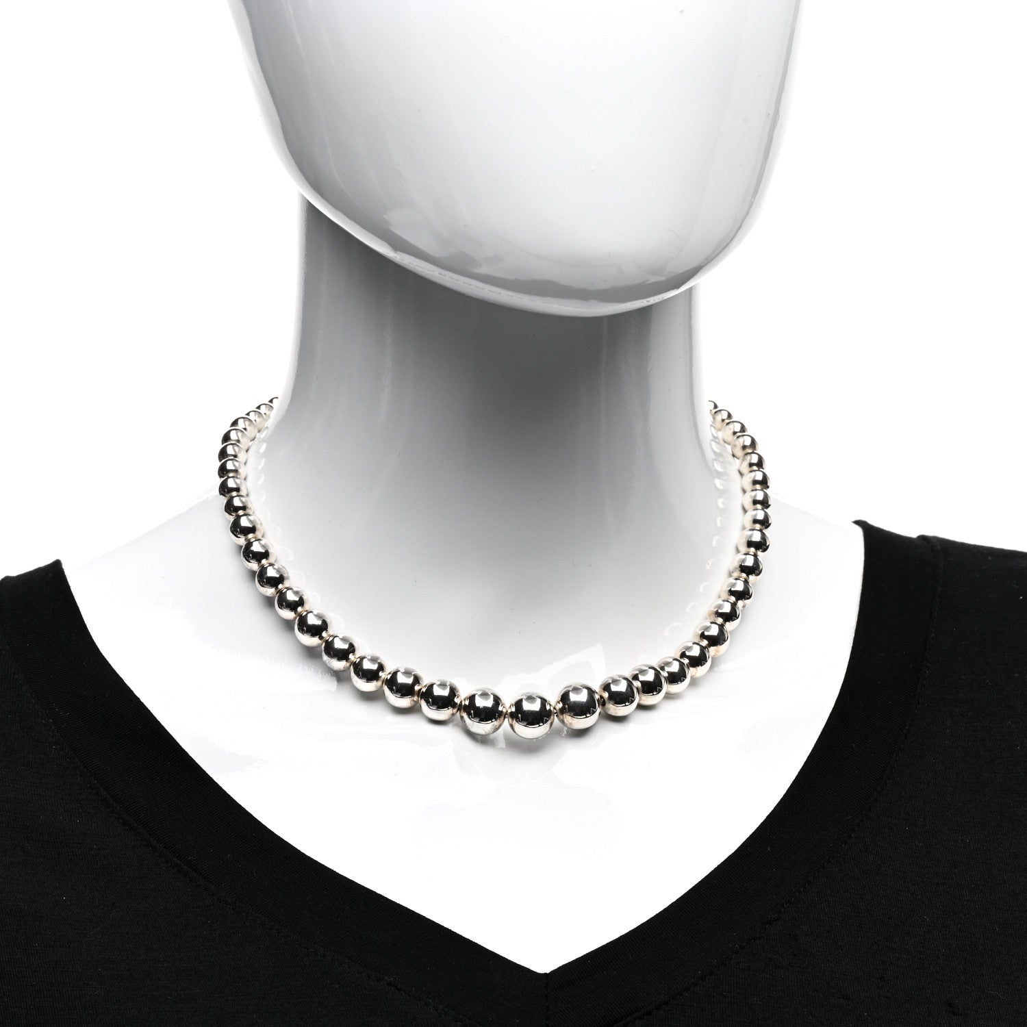 Tiffany Sterling Silver HardWear Graduated Ball Necklace 2 of 4