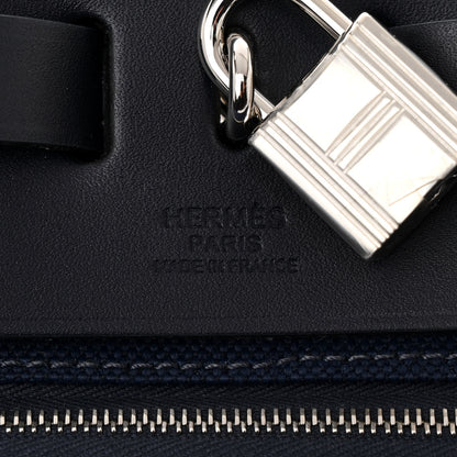 Hermes Military Toile Vache Hunter Herbag Zip 39 MM Bleu Saphir Blue Indigo 6 of 11