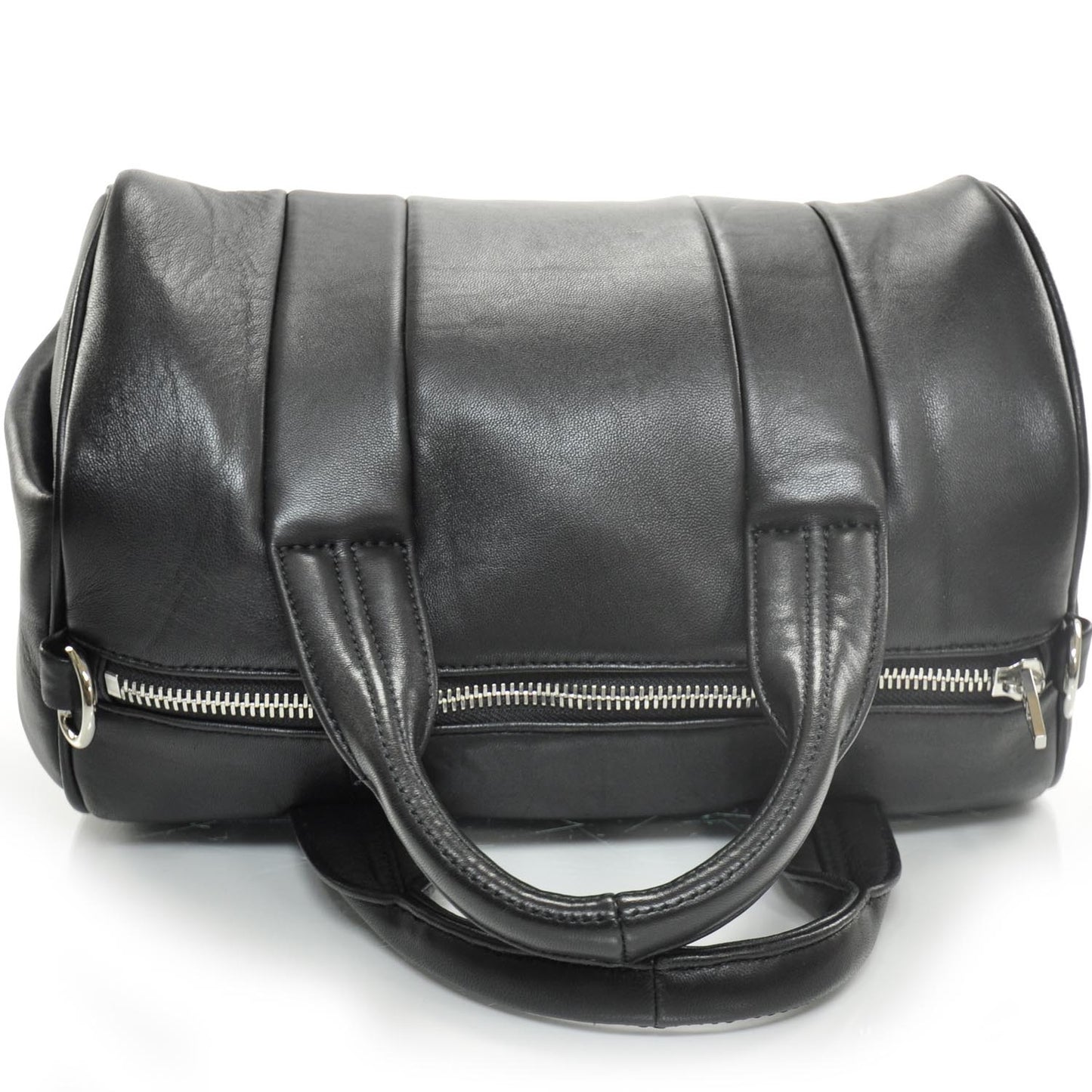 Leather Resin Rivet Rocco Duffel Bag Black
