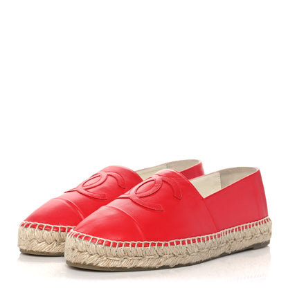 Chanel Lambskin CC Espadrilles 39 Red 3 of 8