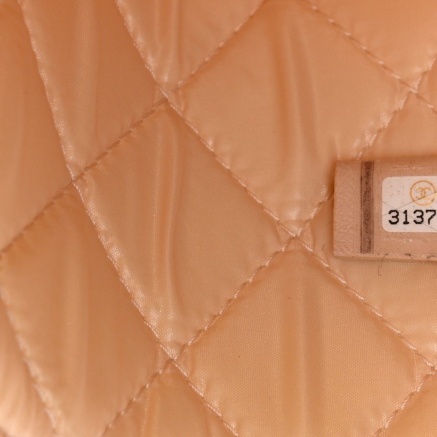 Lambskin Quilted Large Vanity Pouch Beige Clair