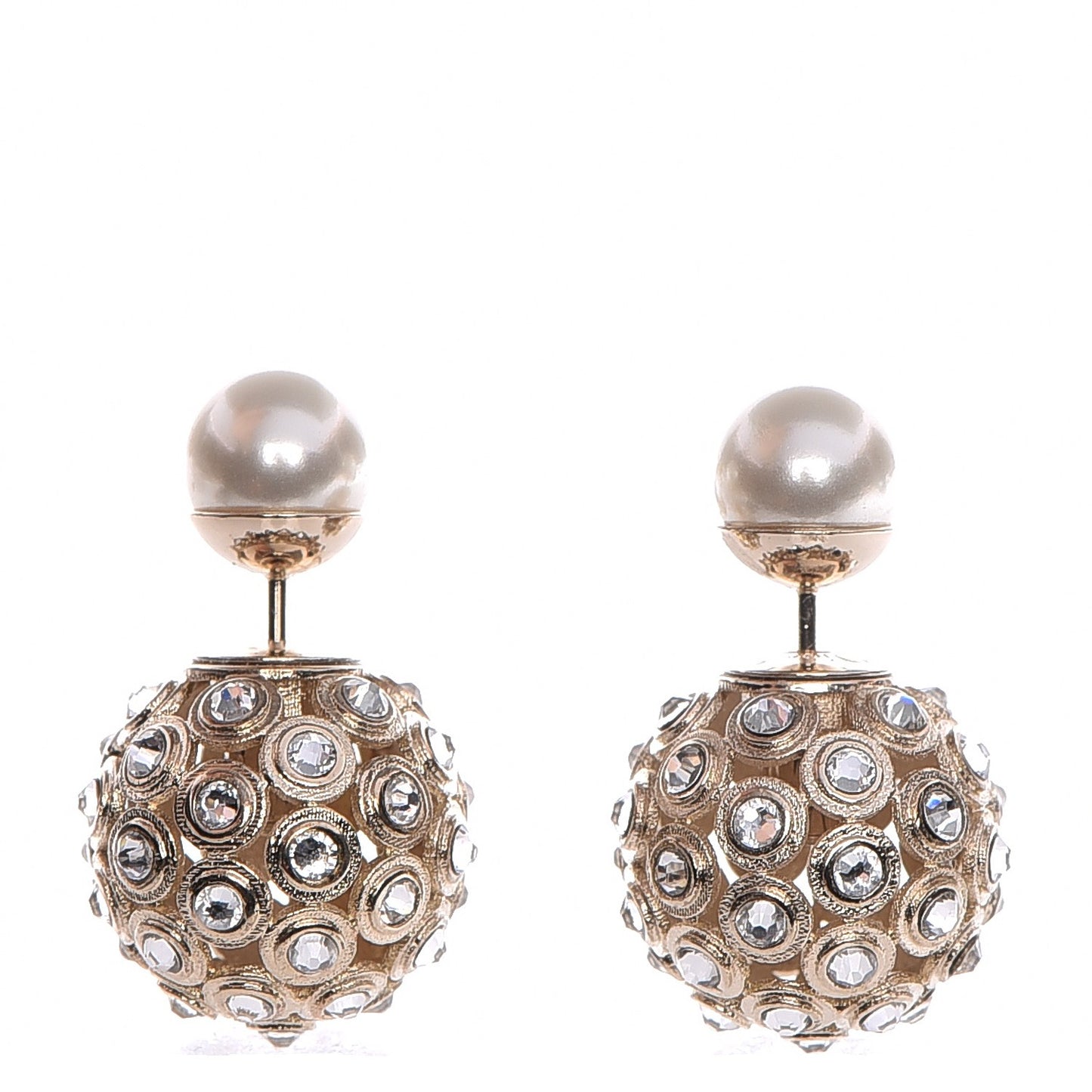 Crystal Mise En Dior Tribal Earrings Gold