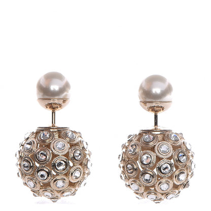 Christian Dior Crystal Mise En Dior Tribal Earrings Gold 1 of 4