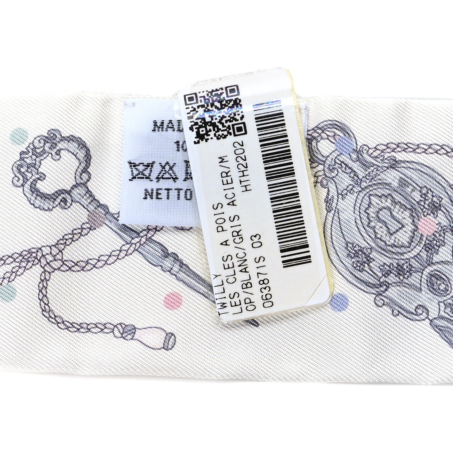 Silk Les Cles A Pois Twilly White Gris Acier