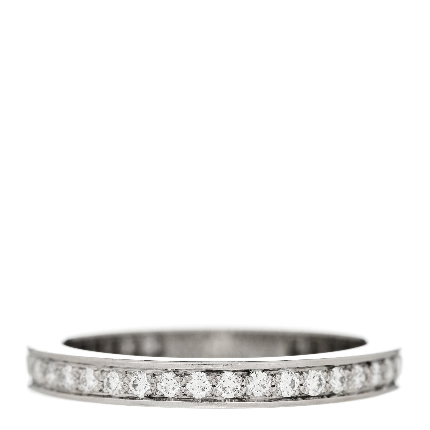 Van Cleef & Arpels Platinum Diamond 2.1mm Romance Wedding Band Ring 50 5.25 1 of 4
