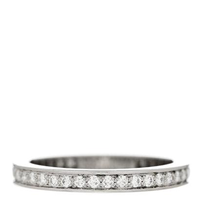 Van Cleef & Arpels Platinum Diamond 2.1mm Romance Wedding Band Ring 50 5.25 1 of 4