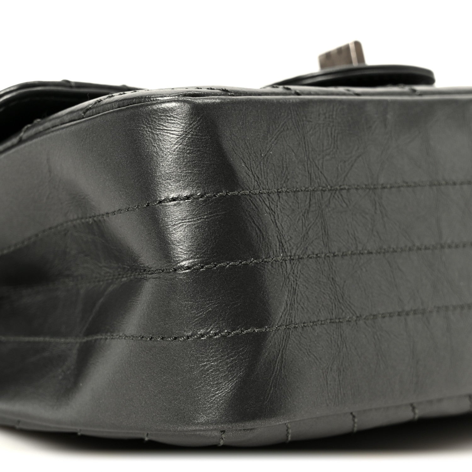 Chanel Metallic Aged Calfskin Chevron Quilted 2.55 Reissue Mini Flap Grey 9 of 11
