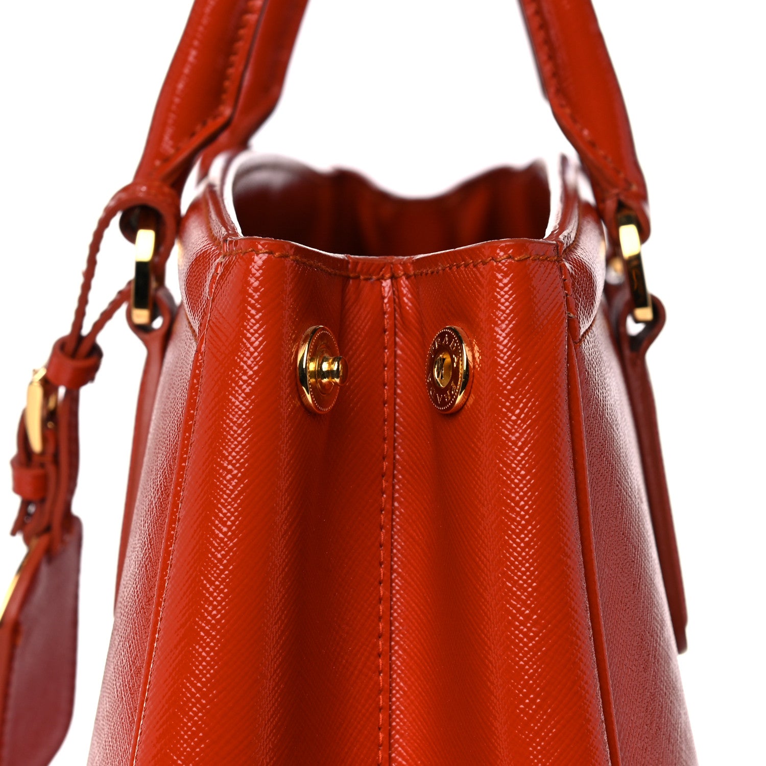 Prada Saffiano Vernice Parabole Tote Arancio 11 of 20