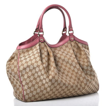 Gucci Monogram Large Sukey Tote Beige Peonia Flower 3 of 12
