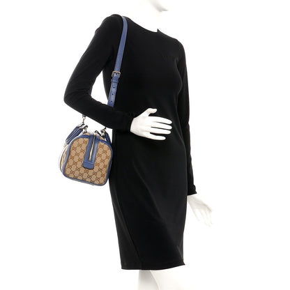 Gucci Monogram Vintage Web Small Boston Blue 2 of 8
