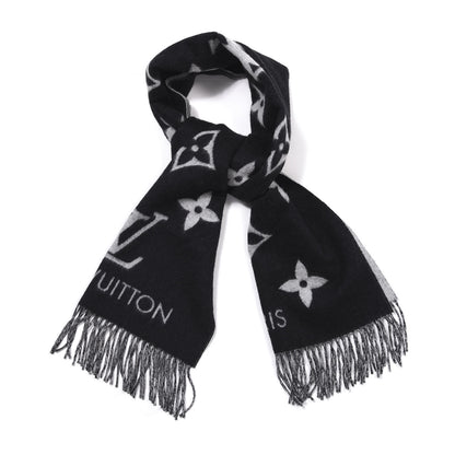 Louis Vuitton Cashmere Monogram Reykjavik Scarf Black 1 of 3