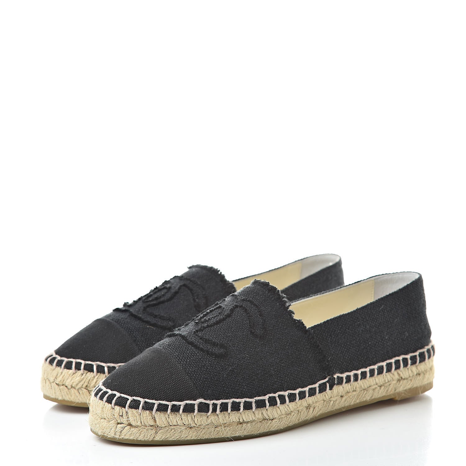 Chanel Linen CC Espadrilles 37 Black 3 of 10