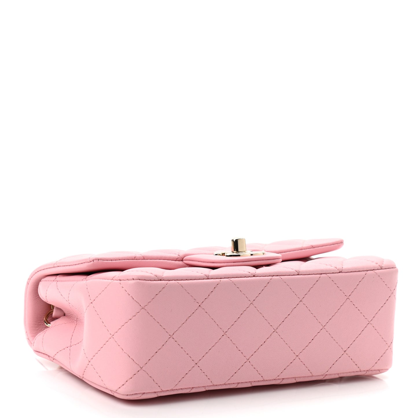 Lambskin Quilted Mini Rectangular Flap Pink