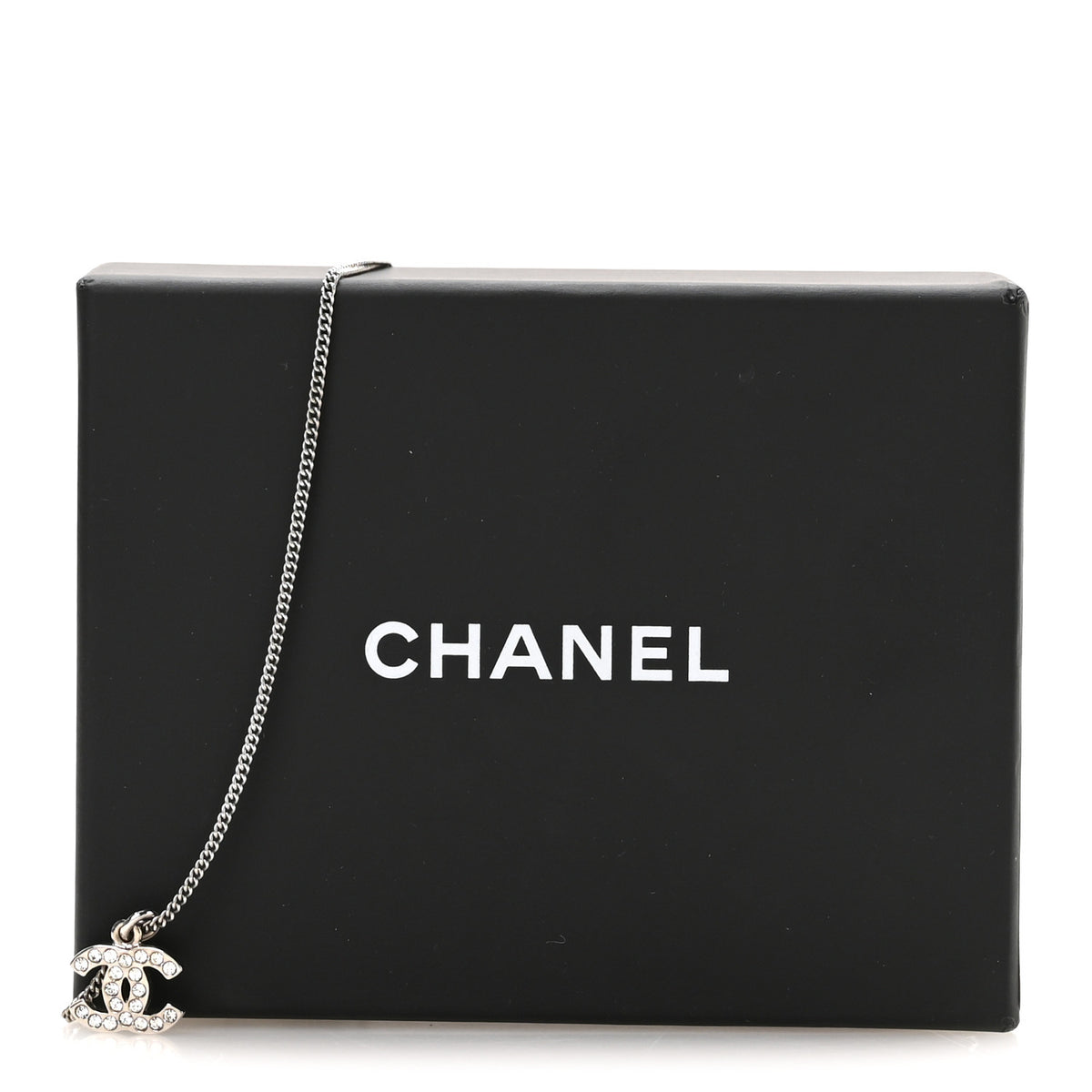 Chanel Crystal Timeless CC Necklace Silver 5 of 5