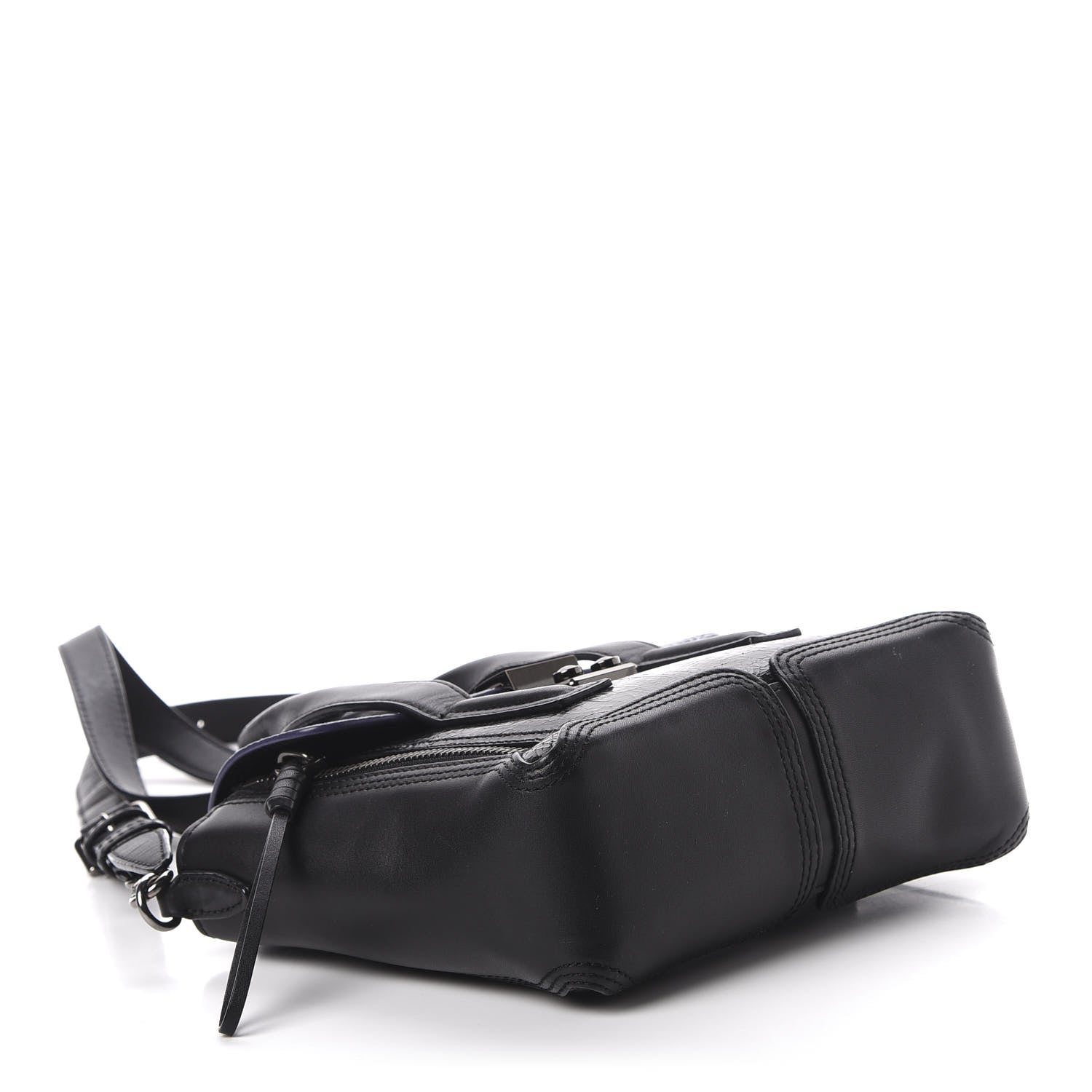 3.1 Phillip Lim 3.1 Textured Patent Calfskin Mini Pashli Satchel Black Blue 5 of 10