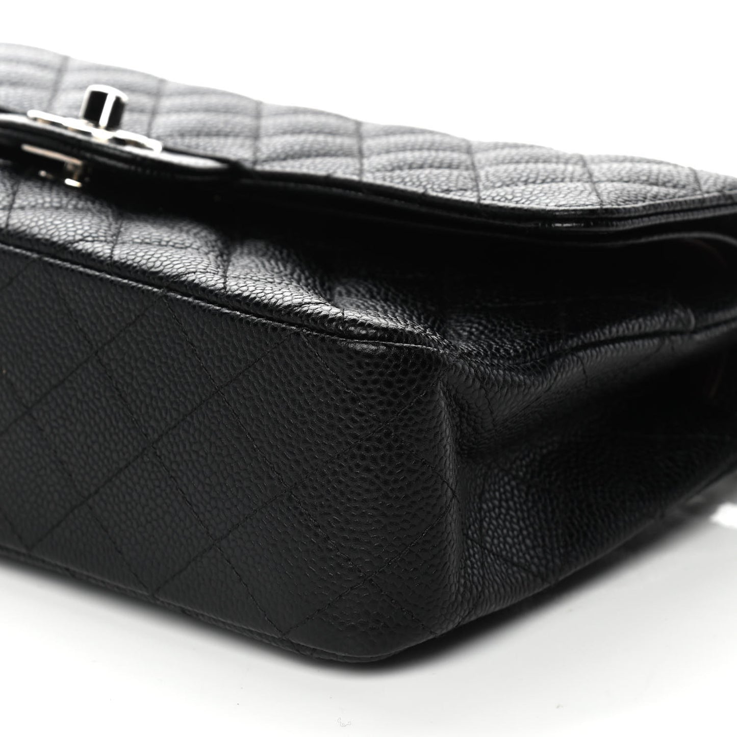 Caviar Quilted Medium Double Flap Black