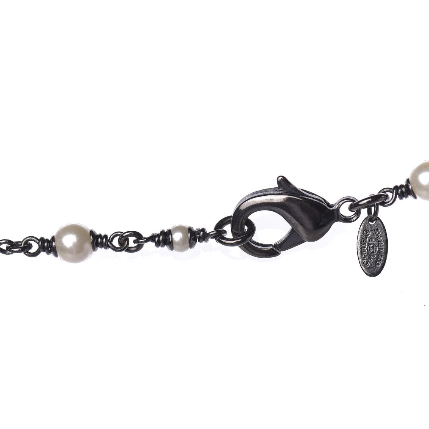 Ruthenium Pearl CC Long Necklace