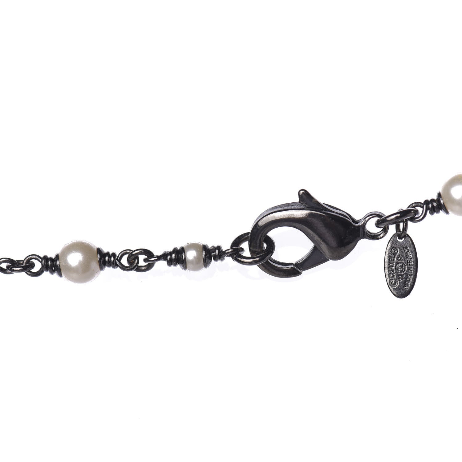 Chanel Ruthenium Pearl CC Long Necklace 6 of 8