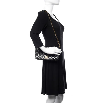 Chanel Lambskin Quilted Small Single Flap Bag Black 2 of 14