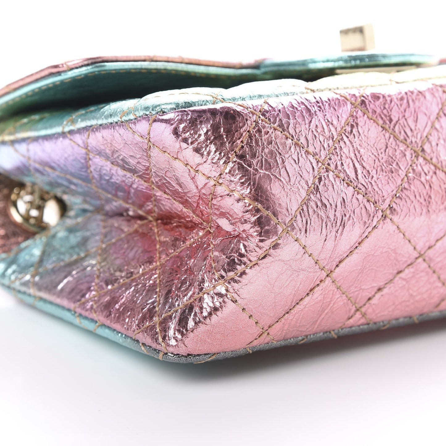 Metallic Goatskin Quilted Mini 2.55 Reissue Flap Multicolor