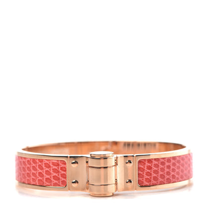 Hermes Lizard Charniere Cuir Narrow Hinged Bracelet S Bougainvillea 1 of 5