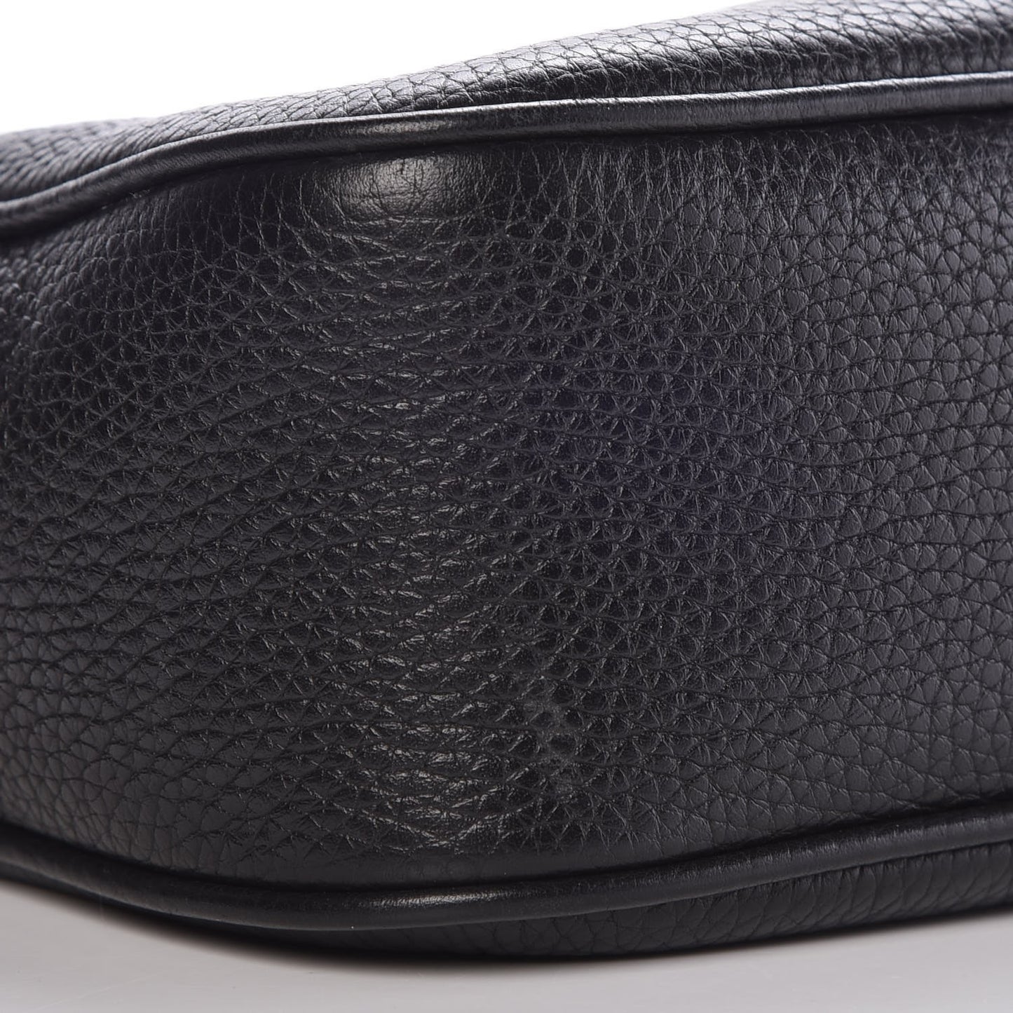 Pebbled Calfskin Small Soho Disco Bag Black